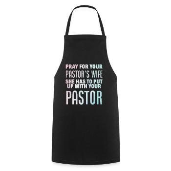 Pastor Pastor Preaching Praying Christian - Cooking Apron - black - Front - AI Model Male 185 dark (185cm)