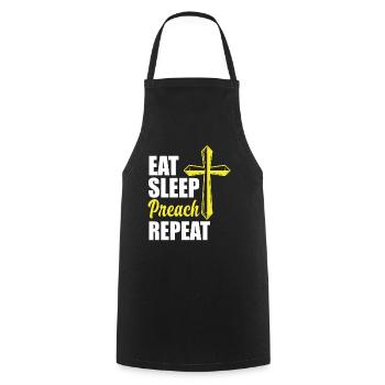 Pasteur Pasteur Alimentation Sommeil Prédication - Tablier de cuisine - noir - Devant - AI Model Male 185 dark (185cm)