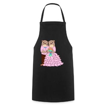 Otter Lovers Otter Whisperer Animal Marriage - Cooking Apron - black - Front - AI Model Male 185 dark (185cm)
