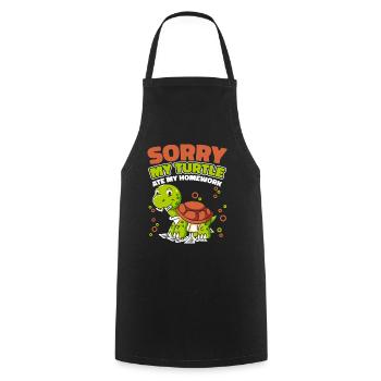My Turtle Ate My Homework Aquatic Turtle - Cooking Apron - black - Front - AI Model Male 185 dark (185cm)