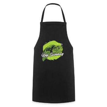 Keep Swimming Giant Tortoise Tortoise - Cooking Apron - black - Front - AI Model Male 185 dark (185cm)