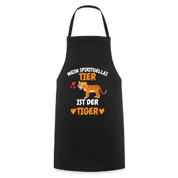 Mein spirituelles Tier Geschenk Lustiges Tiger - Kochschürze - Schwarz - Vorne - AI Model Male 185 dark (185cm)