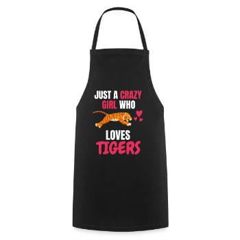 Tiger Lover Zoo Animal Girl Gift Tiger - Cooking Apron - black - Front - AI Model Male 185 dark (185cm)
