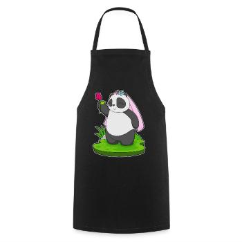Panda Bride Rose Mariage - Tablier de cuisine - noir - Devant - AI Model Male 185 dark (185cm)