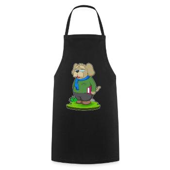 École de livres des enseignants de chiens - Tablier de cuisine - noir - Devant - AI Model Male 185 dark (185cm)