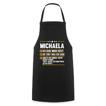 Michaela - Kochschürze - Schwarz - Vorne - AI Model Male 185 dark (185cm)