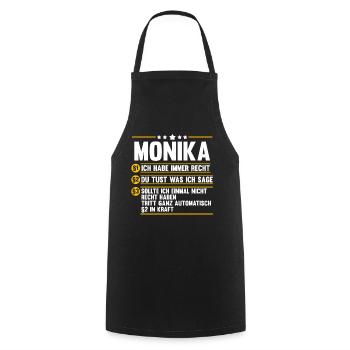 Monika - Kochschürze - Schwarz - Vorne - AI Model Male 185 dark (185cm)