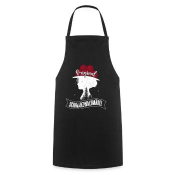Original Black Forest Girl Black Forest Bollenhut - Cooking Apron - black - Front - AI Model Male 185 dark (185cm)