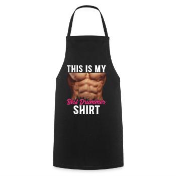 This Is My Best Drummer Shirt Drummer Drum Player - Cooking Apron - black - Front - AI Model Male 185 dark (185cm)