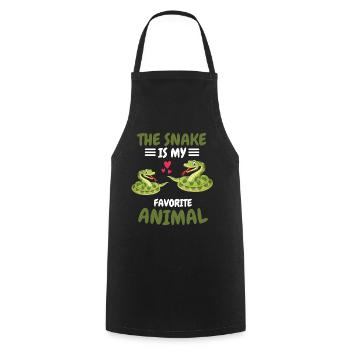 Favorite Animal Amphibians Animal Gift Snake - Cooking Apron - black - Front - AI Model Male 185 dark (185cm)