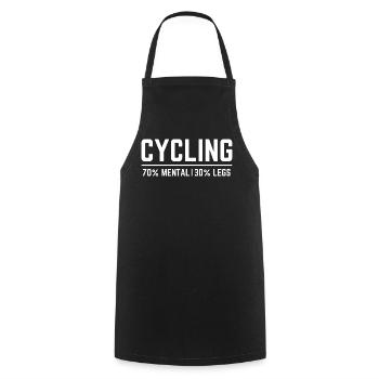 Cycling. Fahrrad Spruch. Mental. Legs. Radfahren - Kochschürze - Schwarz - Vorne - AI Model Male 185 dark (185cm)