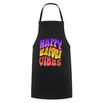 Happy Easter Vibes Frohes Osterfest - Cooking Apron - black - Front - AI Model Male 185 dark (185cm)