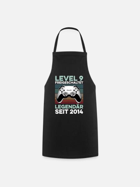 Level 9 Years 9th Birthday Year 2014 Young Gamers - Cooking Apron - black