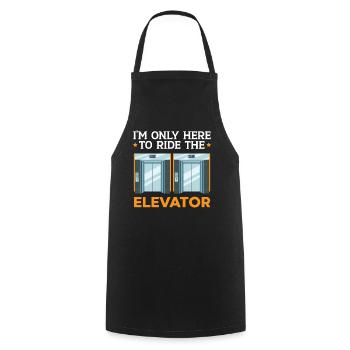 I'm just here to take the elevator tech - Cooking Apron - black - Front - AI Model Male 185 dark (185cm)