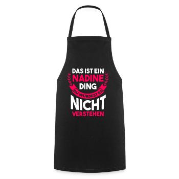 Nadine - Kochschürze - Schwarz - Vorne - AI Model Male 185 dark (185cm)
