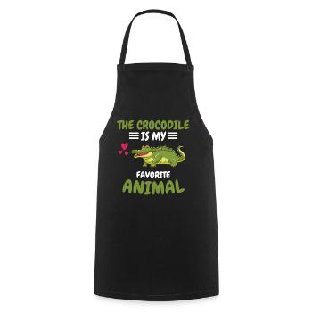 Favorite Animal Amphibians Animal Gift Crocodile - Cooking Apron - black - Front - AI Model Male 185 dark (185cm)