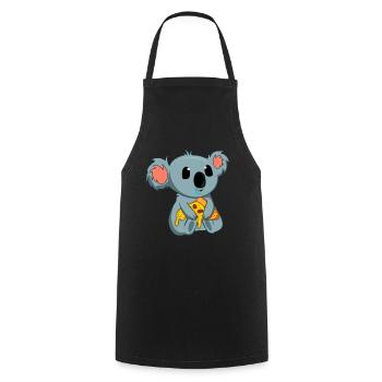 Pizza Eater Koala Lovers Animal Koala Bear - Cooking Apron - black - Front - AI Model Male 185 dark (185cm)