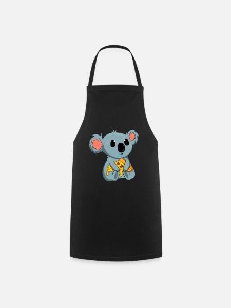 Pizza-Esser Koala-Liebhaber Tier Koala-Bär - Kochschürze - Schwarz