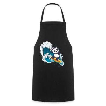 Surfing Panda Bear Zookeeper Animal Surfer - Cooking Apron - black - Front - AI Model Male 185 dark (185cm)