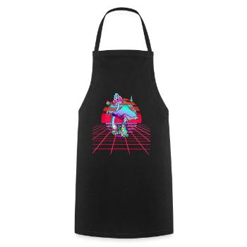 Psychedelic Mushrooms - Retro Wave Sunset - Cooking Apron - black - Front - AI Model Male 185 dark (185cm)
