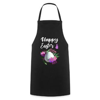 Happy Easter Flowers Easter Egg - Cooking Apron - black - Front - AI Model Male 185 dark (185cm)