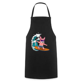 Amoureux des chiens Propriétaires de chiens Surfeurs - Tablier de cuisine - noir - Devant - AI Model Male 185 dark (185cm)