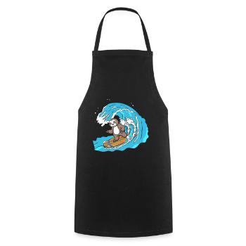 Surfboard Sloth Herbivore Animal - Cooking Apron - black - Front - AI Model Male 185 dark (185cm)