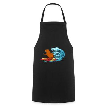 Surfing Animal Capybara Whisperer Cavy Rodent - Cooking Apron - black - Front - AI Model Male 185 dark (185cm)