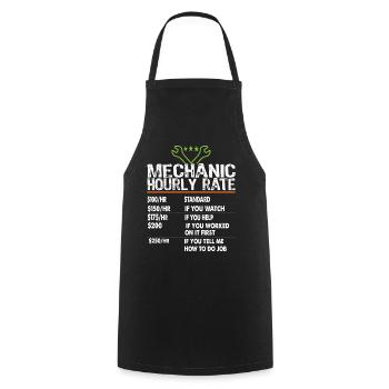 Mechanic hourly rate Mechanic worker Labor Rates - Cooking Apron - black - Front - AI Model Male 185 dark (185cm)