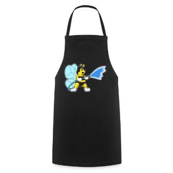 Bee Firefighter Fire Hose Fire Brigade - Cooking Apron - black - Front - AI Model Male 185 dark (185cm)