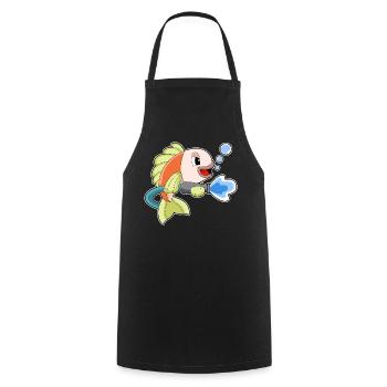 Fish Firefighter Fire Hose Fire Hose Fire Brigade - Cooking Apron - black - Front - AI Model Male 185 dark (185cm)