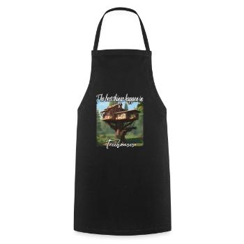 Cabane dans les arbres - Les meilleures choses arrivent - Tablier de cuisine - noir - Devant - AI Model Male 185 dark (185cm)