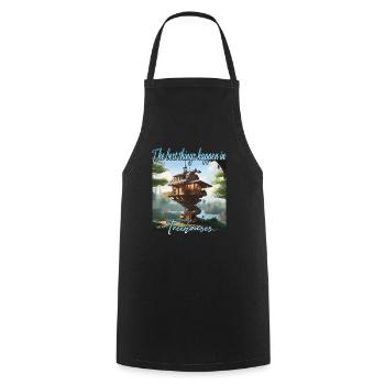 Cabane dans les arbres - Les meilleures choses arrivent - Tablier de cuisine - noir - Devant - AI Model Male 185 dark (185cm)