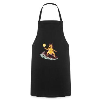Surfeur Kangourou Australie - Tablier de cuisine - noir - Devant - AI Model Male 185 dark (185cm)