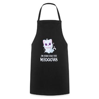 Chaton fantôme mignon drôle d’Halloween - Tablier de cuisine - noir - Devant - AI Model Male 185 dark (185cm)