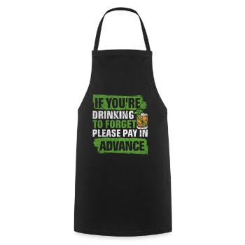 Please Pay In Advance Lustiges Bartender - Kochschürze - Schwarz - Vorne - AI Model Male 185 dark (185cm)