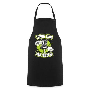 Throw Long And Prosper Basket Disc Disc Golfer - Cooking Apron - black - Front - AI Model Male 185 dark (185cm)