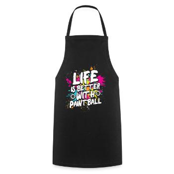 Life is better with paintball team sports - Cooking Apron - black - Front - AI Model Male 185 dark (185cm)