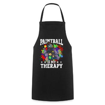 Le paintball est mon joueur de sport couleur thérapeutique - Tablier de cuisine - noir - Devant - AI Model Male 185 dark (185cm)