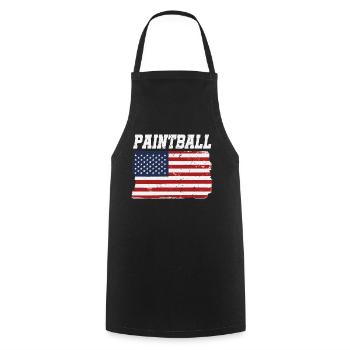 Paintball Patriotic American - Cooking Apron - black - Front - AI Model Male 185 dark (185cm)