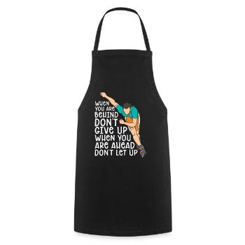 Speed Skating When You Are Behind Short Track - Cooking Apron - black - Front - AI Model Male 185 dark (185cm)