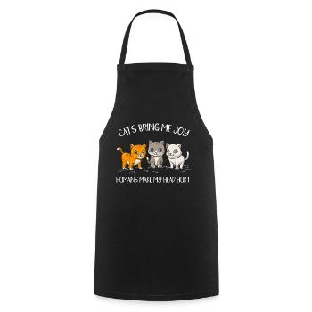 me humans hurt cats - Cooking Apron - black - Front - AI Model Male 185 dark (185cm)