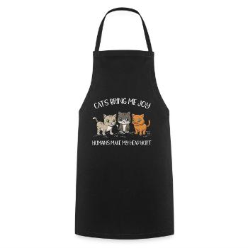 Cat Cat Whisperer Paw - Cooking Apron - black - Front - AI Model Male 185 dark (185cm)