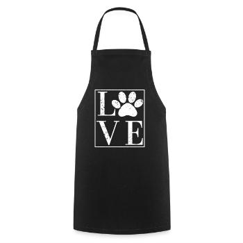 LOVE DOG MOM PET LOVER - Cooking Apron - black - Front - AI Model Male 185 dark (185cm)
