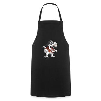 T-Rex en costume de pirate dinosaure squelette enfants - Tablier de cuisine - noir - Devant - AI Model Male 185 dark (185cm)