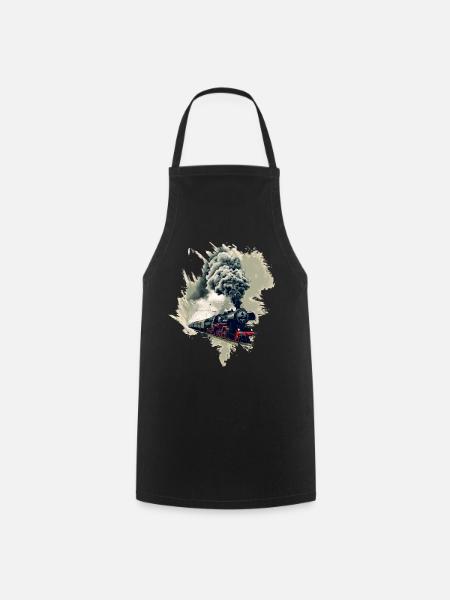 Old steam locomotive - Cooking Apron - black