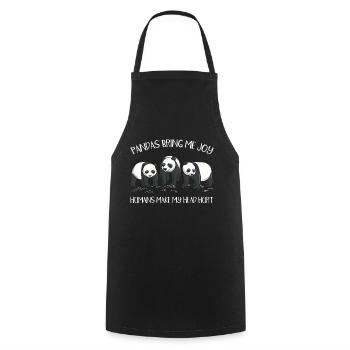 Les pandas me rendent heureux - Tablier de cuisine - noir - Devant - AI Model Male 185 dark (185cm)