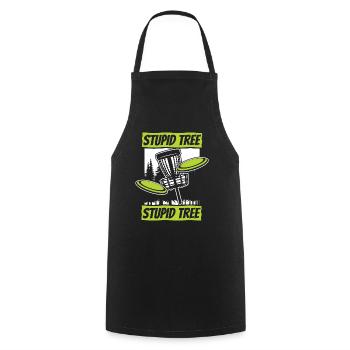 Stupid Tree Frisbee Golf Basket Disc Disc Golfer - Cooking Apron - black - Front - AI Model Male 185 dark (185cm)