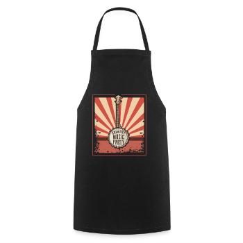 Banjo Shirts For Men Bluegrass Appalachia Folk - Cooking Apron - black - Front - AI Model Male 185 dark (185cm)