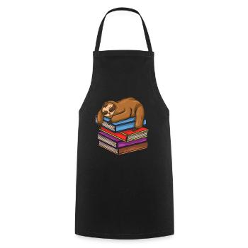 Sloth Tshirt Women Men Lazy Tired Office Humor - Cooking Apron - black - Front - AI Model Male 185 dark (185cm)